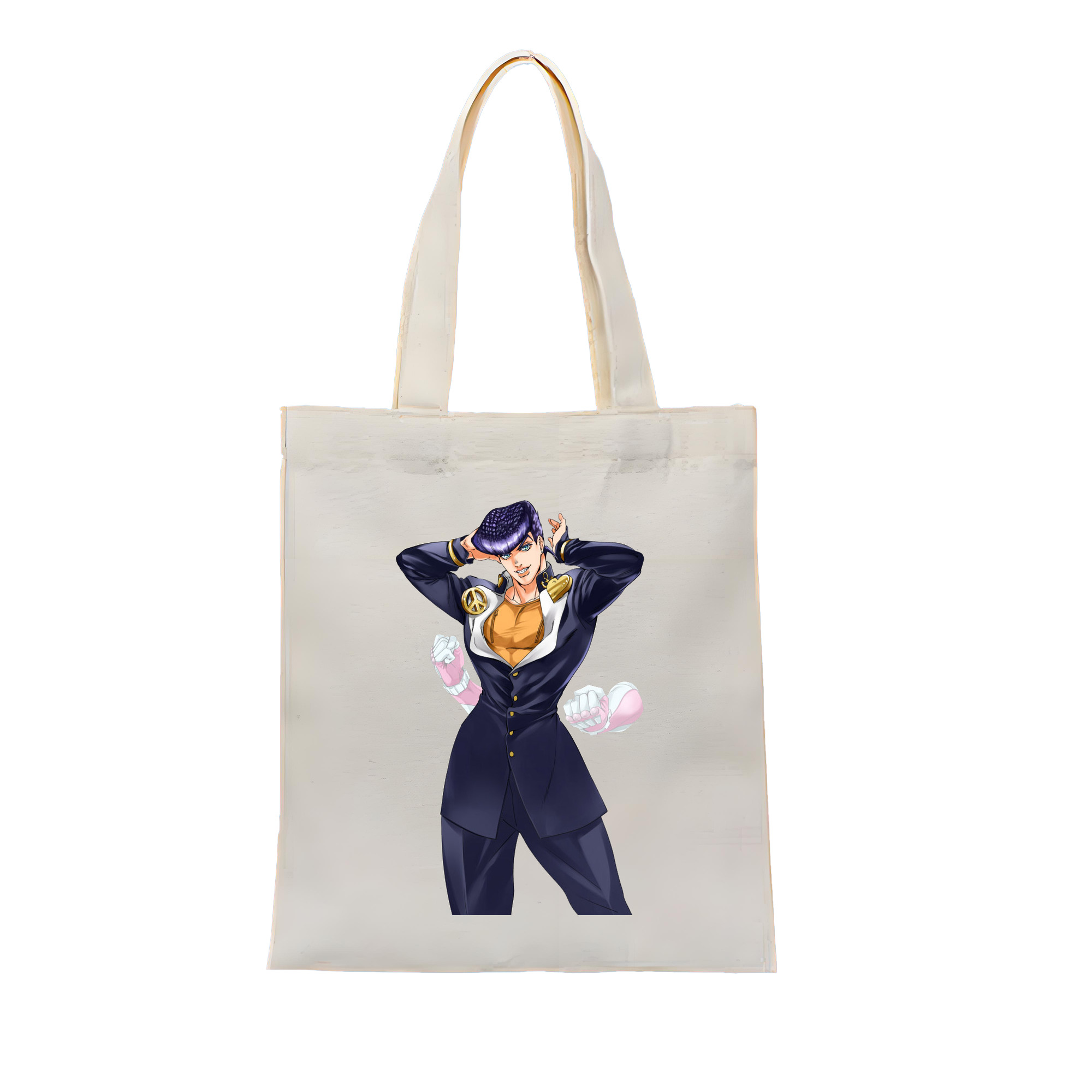 （画像用） ジョジョの奇妙な冒険 ひがしかた じょうすけ JoJo's Bizarre Adventure Higashikata Josuke 縦型キャンバス生地手提げバッグ　トートバッグ