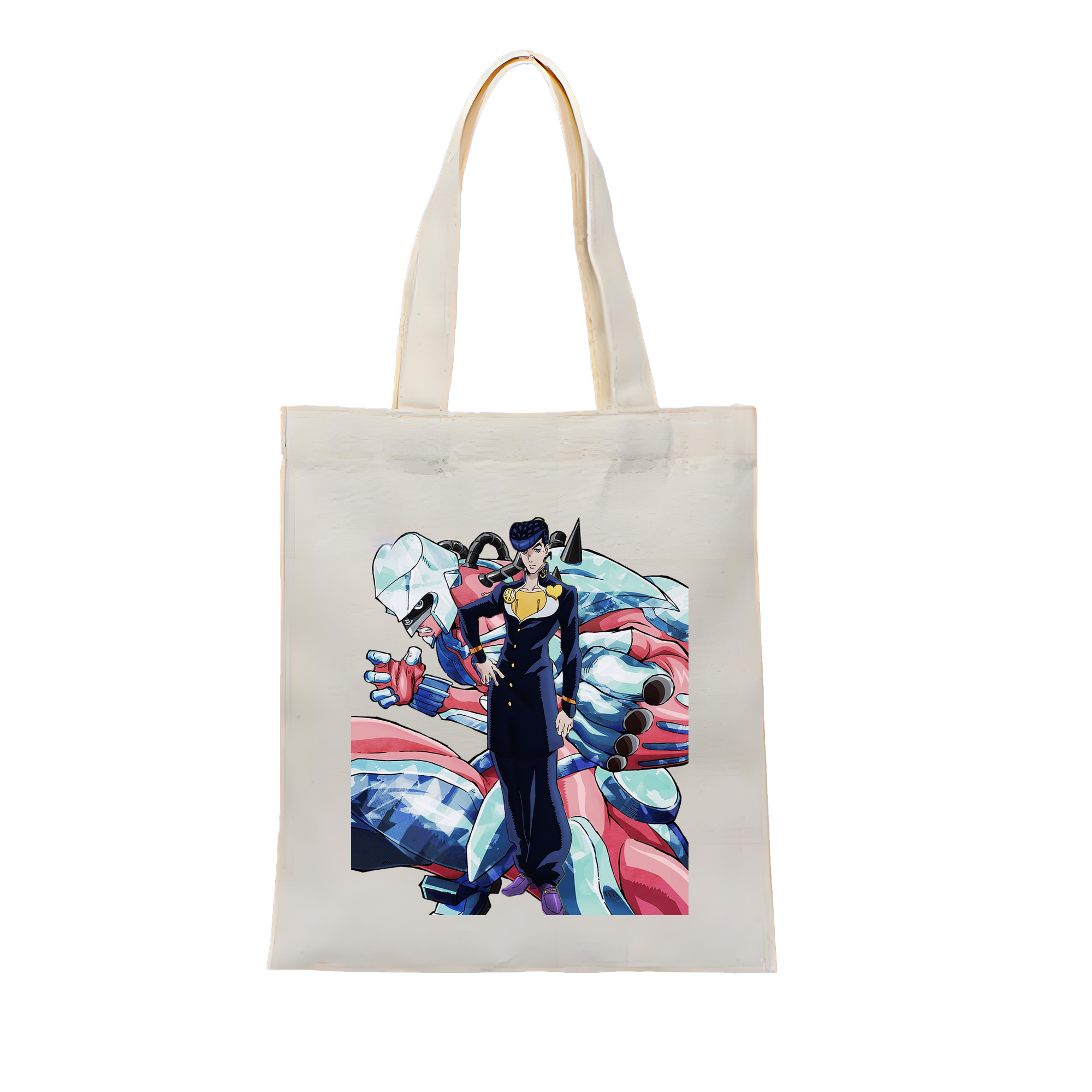 （画像用） ジョジョの奇妙な冒険 ひがしかた じょうすけ JoJo's Bizarre Adventure Higashikata Josuke 縦型キャンバス生地手提げバッグ　トートバッグ