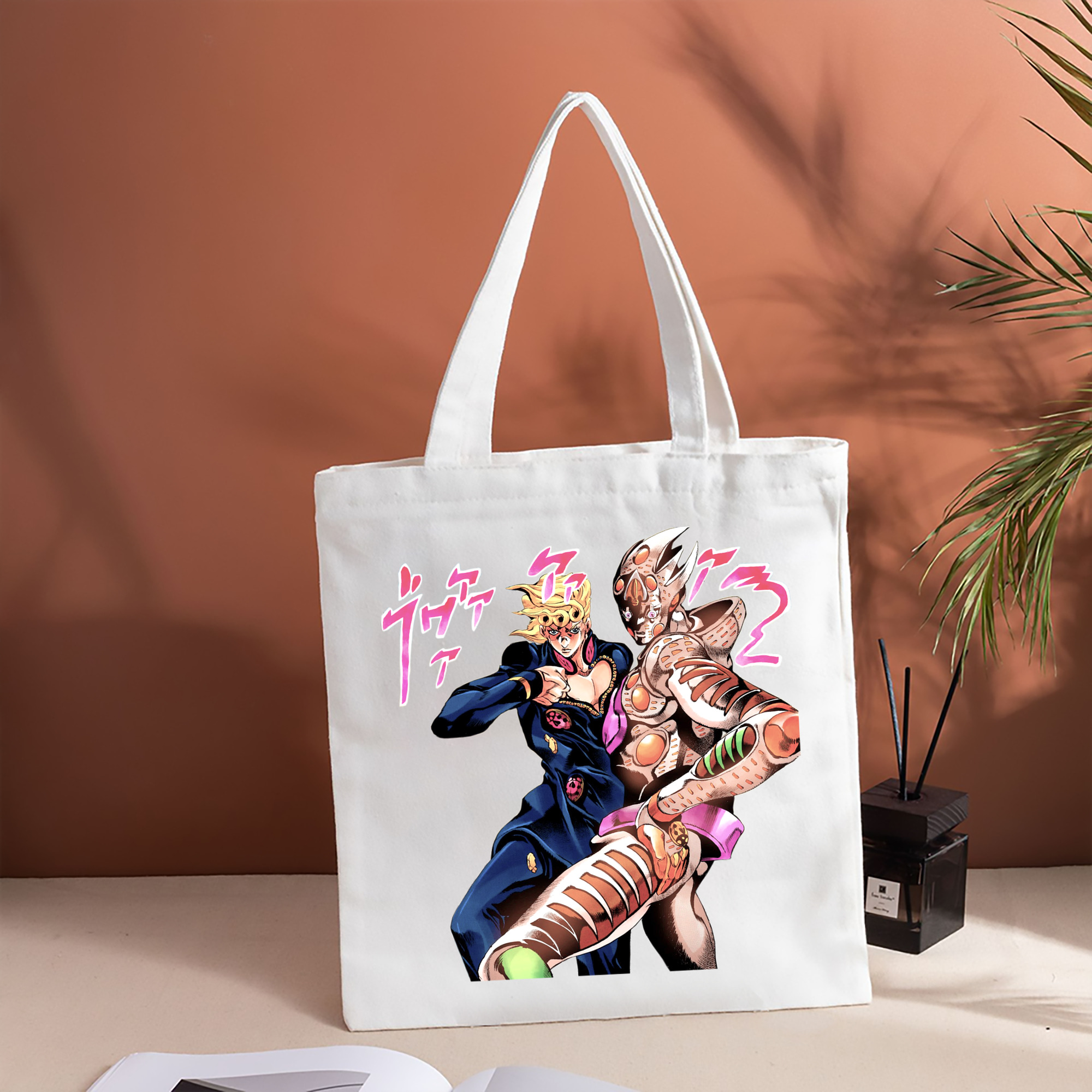 ジョジョの奇妙な冒険 ジョルノ?ジョバァーナ JoJo's Bizarre Adventure Giorno Giovanna 縦型キャンバス生地手提げバッグ　トートバッグ