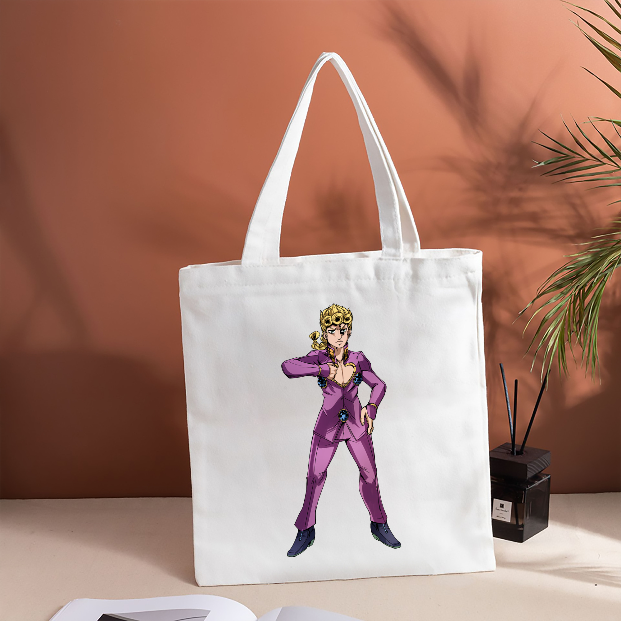 ジョジョの奇妙な冒険 ジョルノ?ジョバァーナ JoJo's Bizarre Adventure Giorno Giovanna 縦型キャンバス生地手提げバッグ　トートバッグ