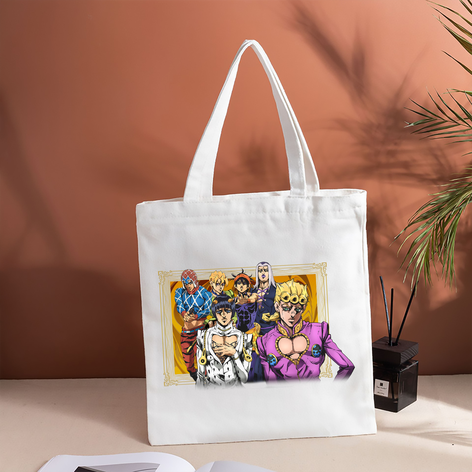 ジョジョの奇妙な冒険 ジョルノ?ジョバァーナ JoJo's Bizarre Adventure Giorno Giovanna 縦型キャンバス生地手提げバッグ　トートバッグ