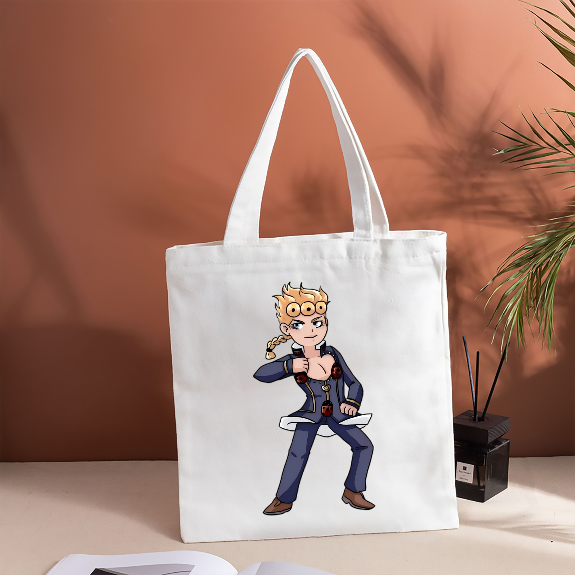 ジョジョの奇妙な冒険 ジョルノ?ジョバァーナ JoJo's Bizarre Adventure Giorno Giovanna 縦型キャンバス生地手提げバッグ　トートバッグ