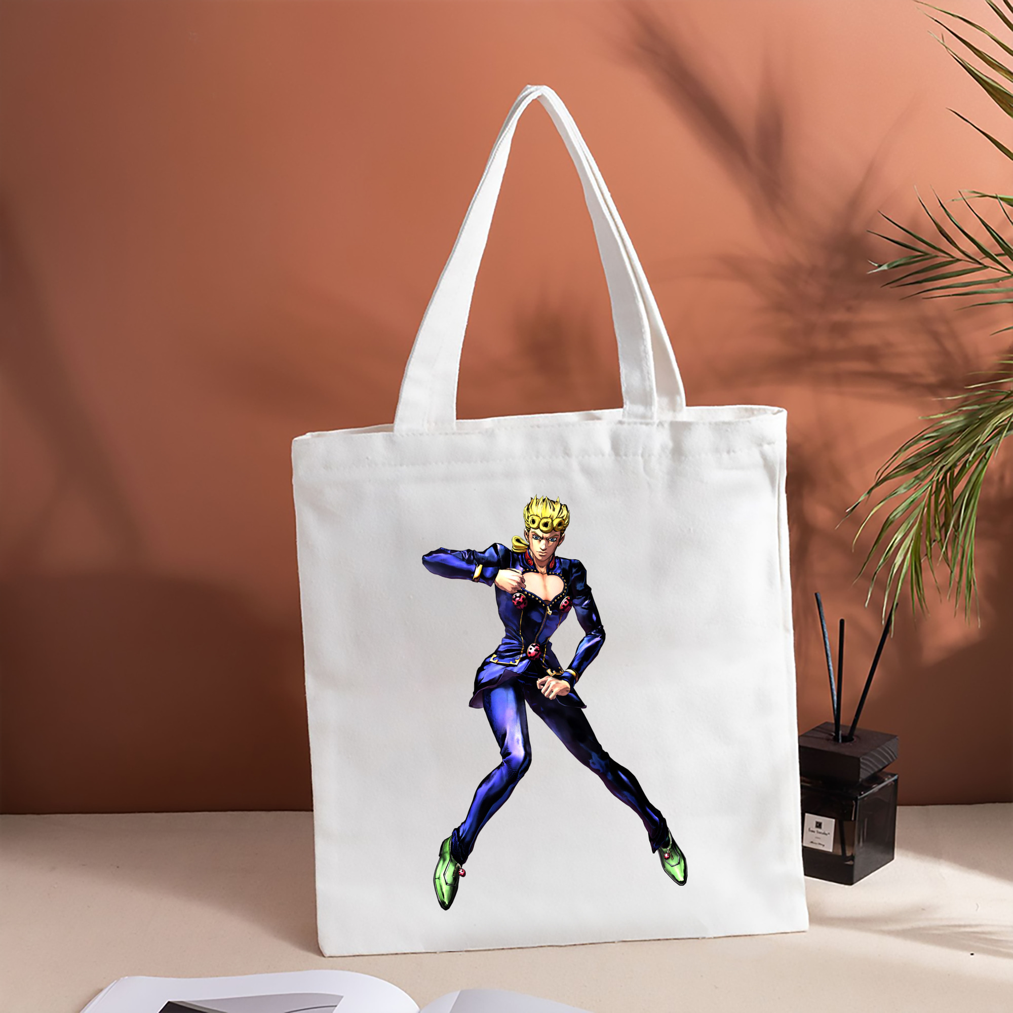 ジョジョの奇妙な冒険 ジョルノ?ジョバァーナ JoJo's Bizarre Adventure Giorno Giovanna 縦型キャンバス生地手提げバッグ　トートバッグ