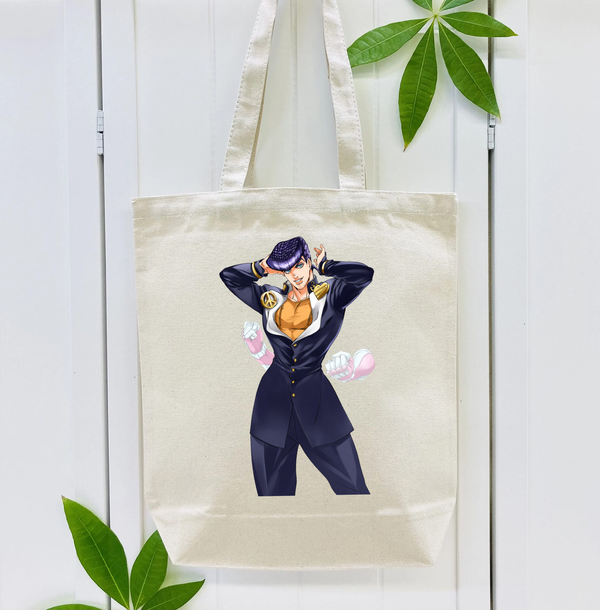 ジョジョの奇妙な冒険 ひがしかた じょうすけ JoJo's Bizarre Adventure Higashikata Josuke 縦型キャンバス生地手提げバッグ　トートバッグ