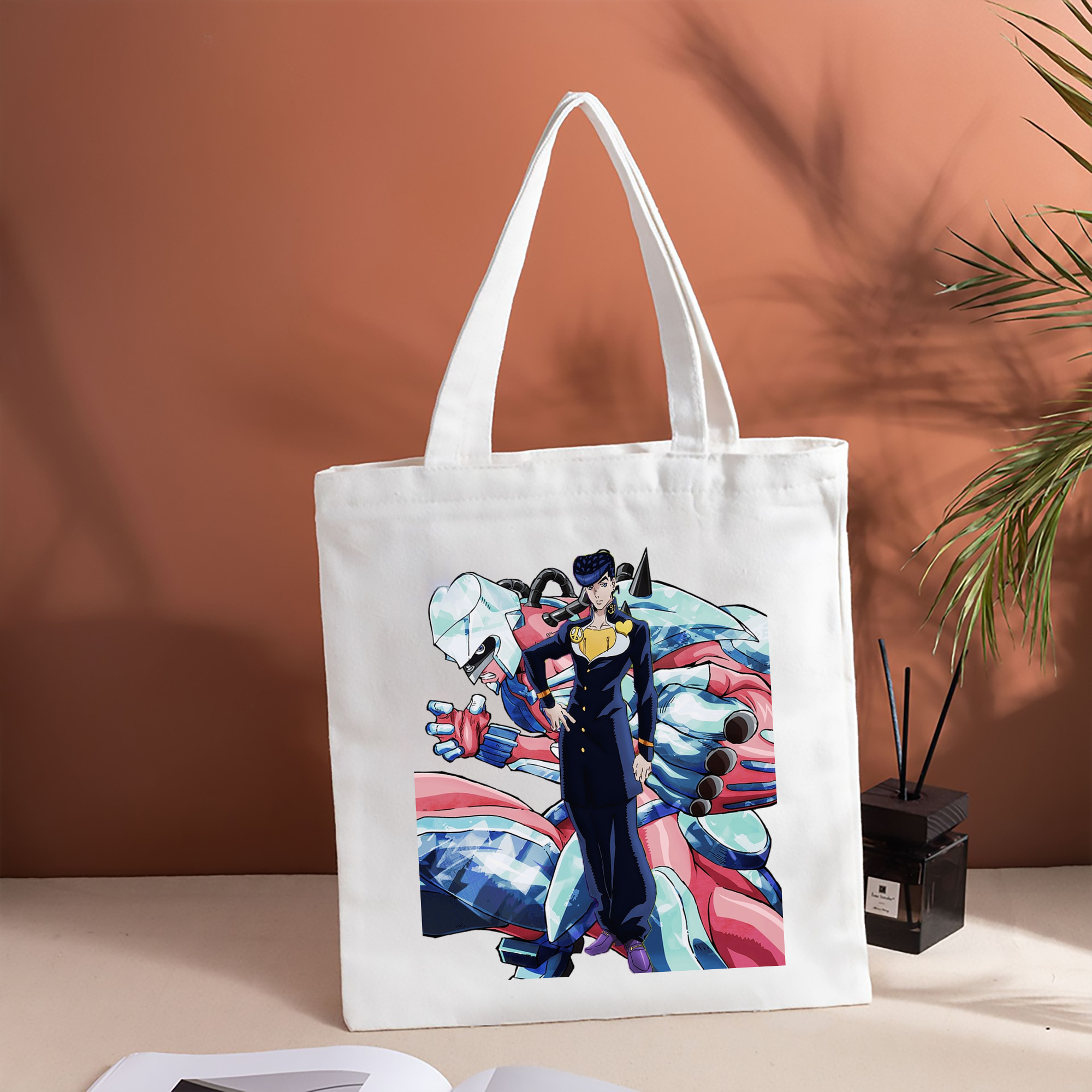 ジョジョの奇妙な冒険 ひがしかた じょうすけ JoJo's Bizarre Adventure Higashikata Josuke 縦型キャンバス生地手提げバッグ　トートバッグ