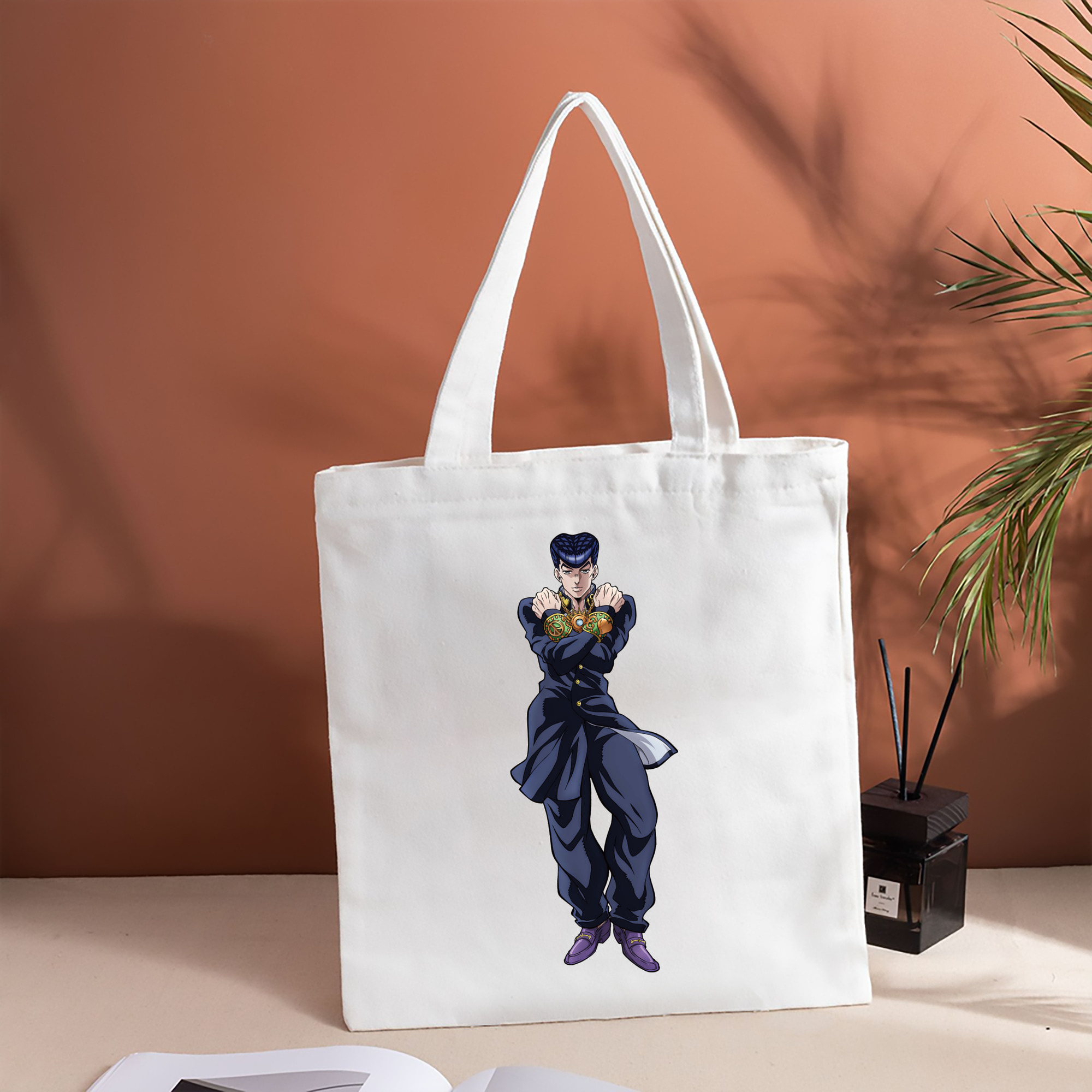 ジョジョの奇妙な冒険 ひがしかた じょうすけ JoJo's Bizarre Adventure Higashikata Josuke 縦型キャンバス生地手提げバッグ　トートバッグ