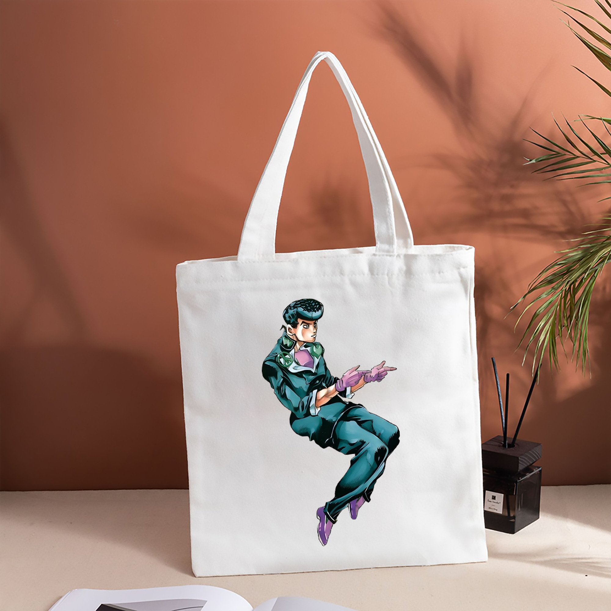 ジョジョの奇妙な冒険 ひがしかた じょうすけ JoJo's Bizarre Adventure Higashikata Josuke 縦型キャンバス生地手提げバッグ　トートバッグ