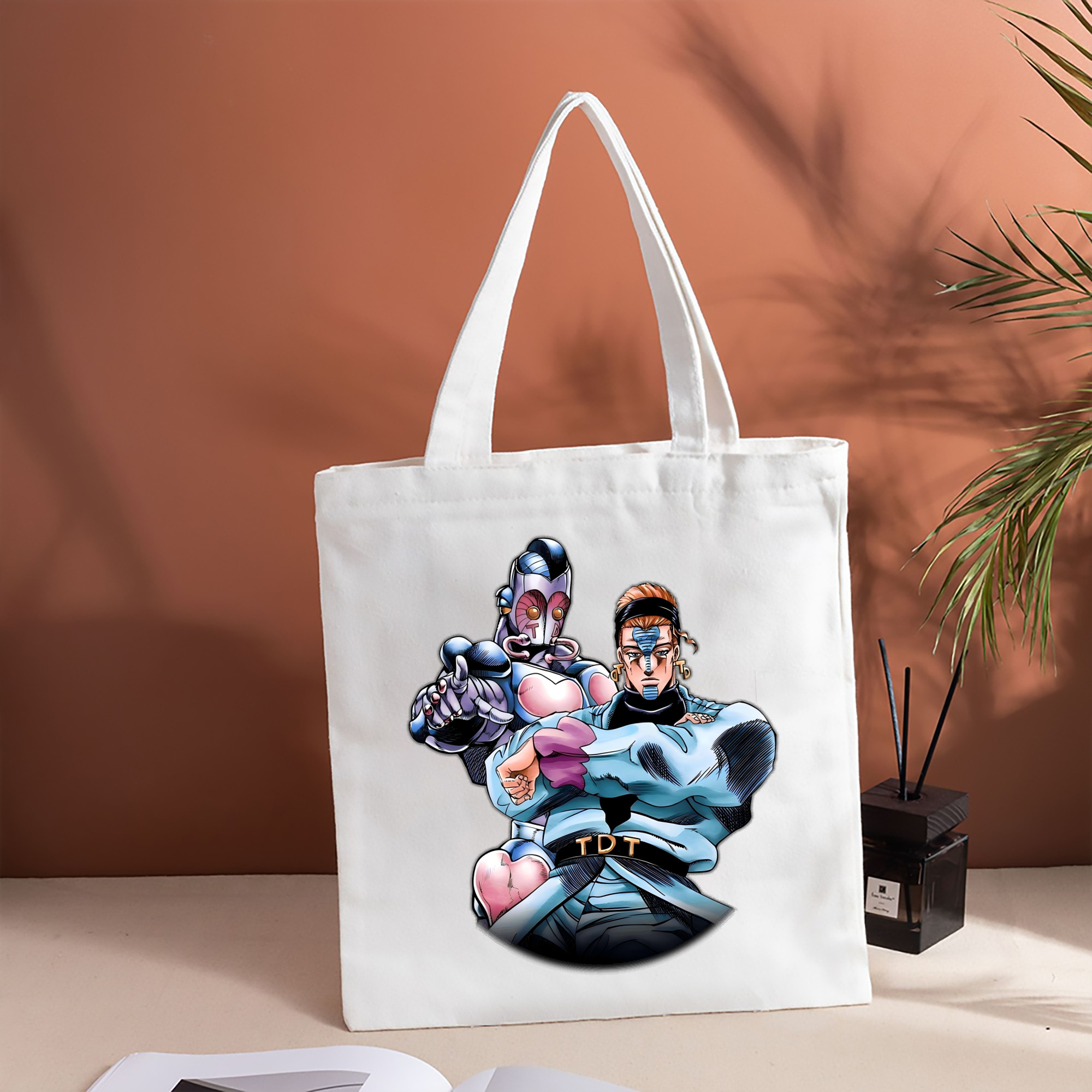 ジョジョの奇妙な冒険 ひがしかた じょうすけ JoJo's Bizarre Adventure Higashikata Josuke 縦型キャンバス生地手提げバッグ　トートバッグ
