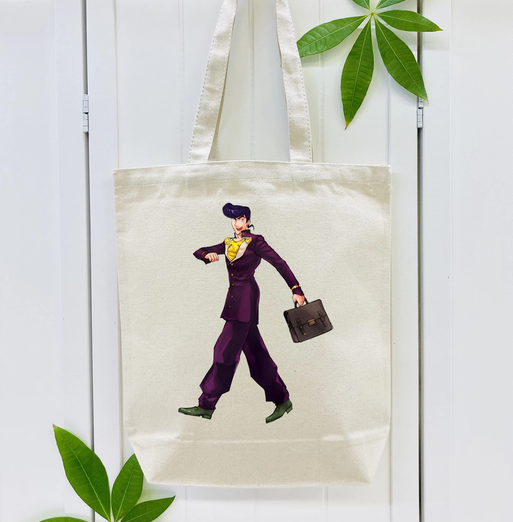 ジョジョの奇妙な冒険 ひがしかた じょうすけ JoJo's Bizarre Adventure Higashikata Josuke 縦型キャンバス生地手提げバッグ　トートバッグ