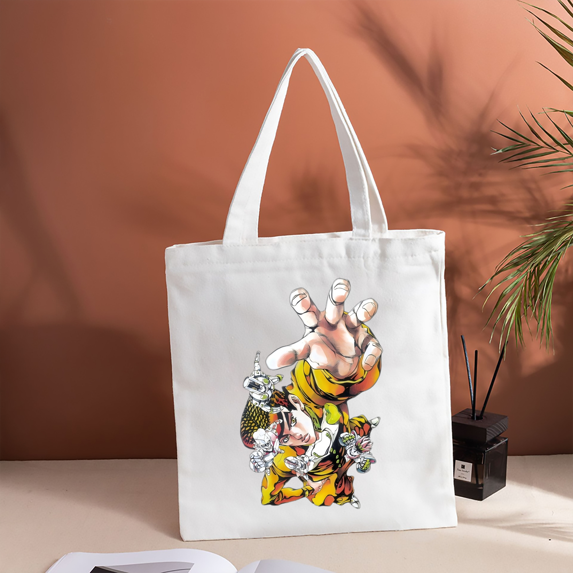 ジョジョの奇妙な冒険 ひがしかた じょうすけ JoJo's Bizarre Adventure Higashikata Josuke 縦型キャンバス生地手提げバッグ　トートバッグ