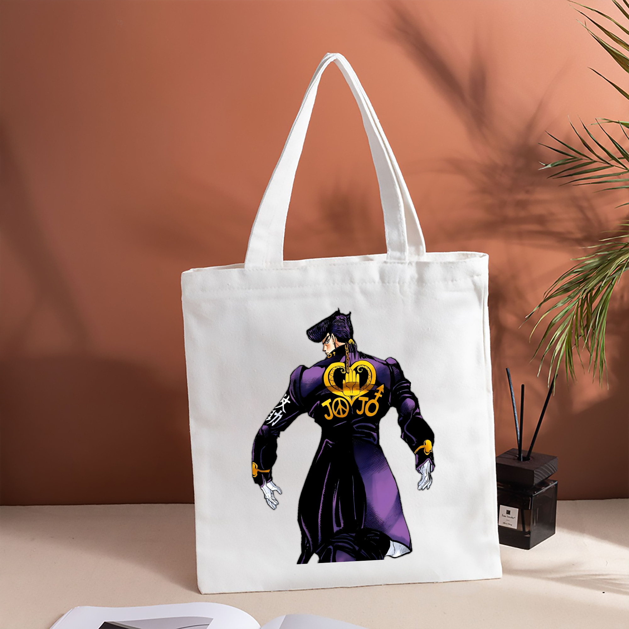 ジョジョの奇妙な冒険 ひがしかた じょうすけ JoJo's Bizarre Adventure Higashikata Josuke 縦型キャンバス生地手提げバッグ　トートバッグ