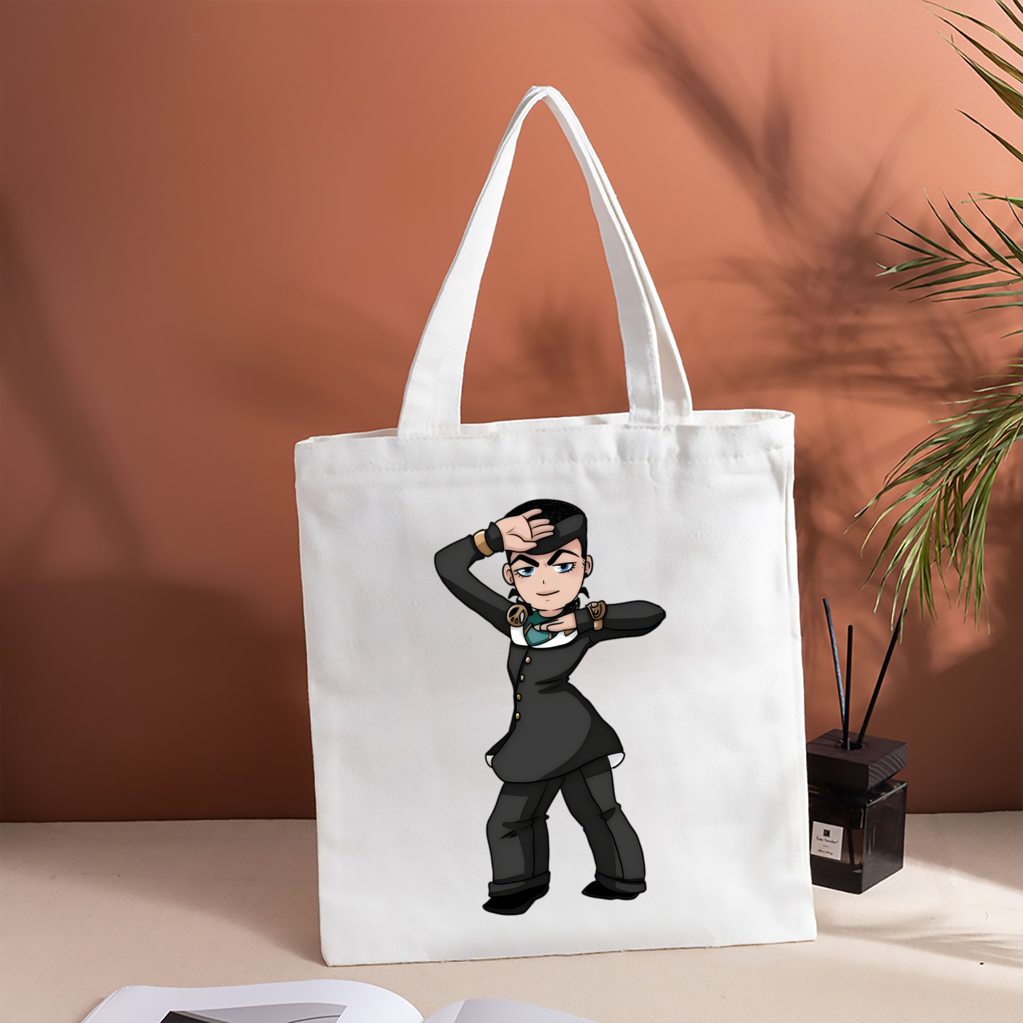 ジョジョの奇妙な冒険 ひがしかた じょうすけ JoJo's Bizarre Adventure Higashikata Josuke 縦型キャンバス生地手提げバッグ　トートバッグ