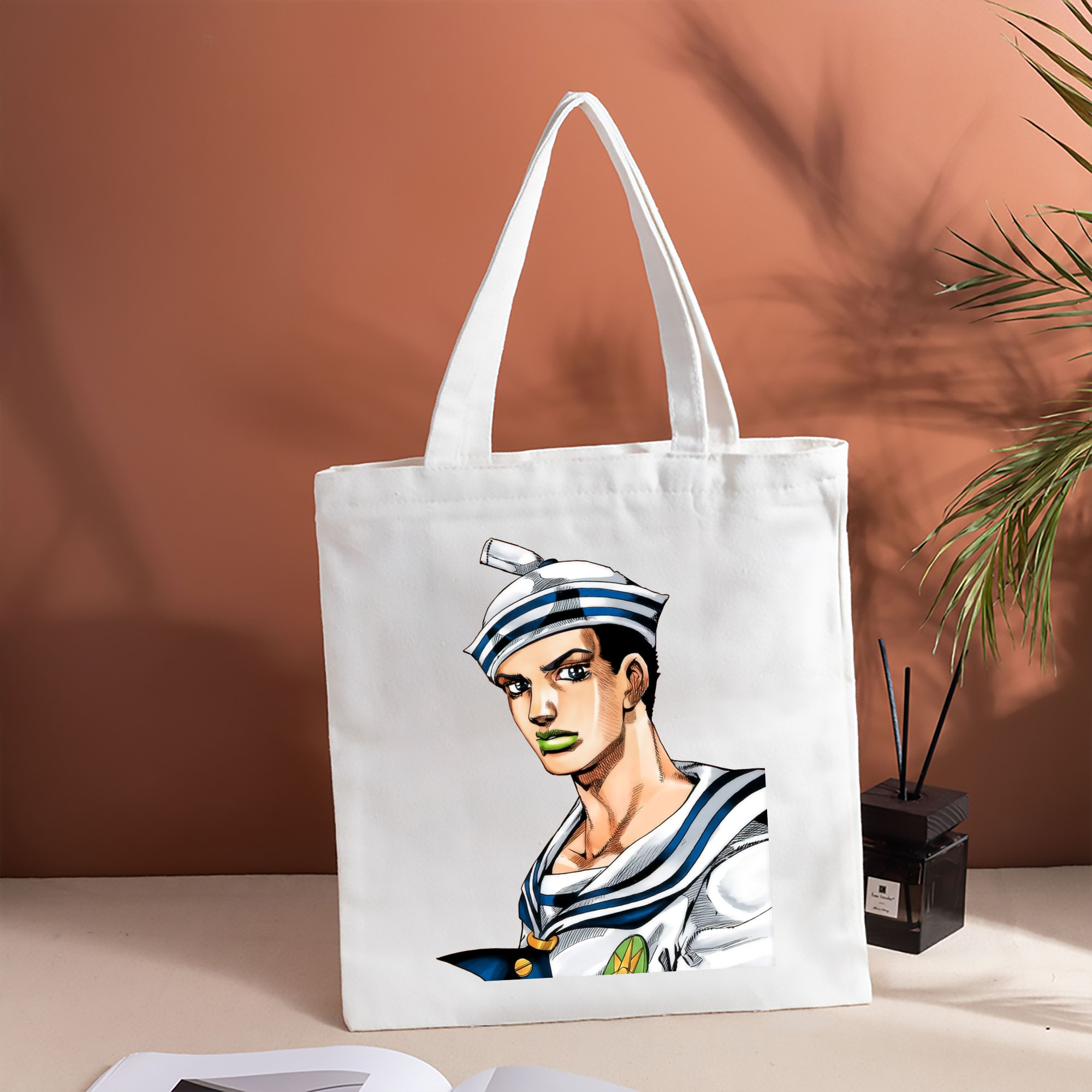 ジョジョの奇妙な冒険 東方定助 JoJo's Bizarre Adventure Higashikata Josuke 縦型キャンバス生地手提げバッグ　トートバッグ
