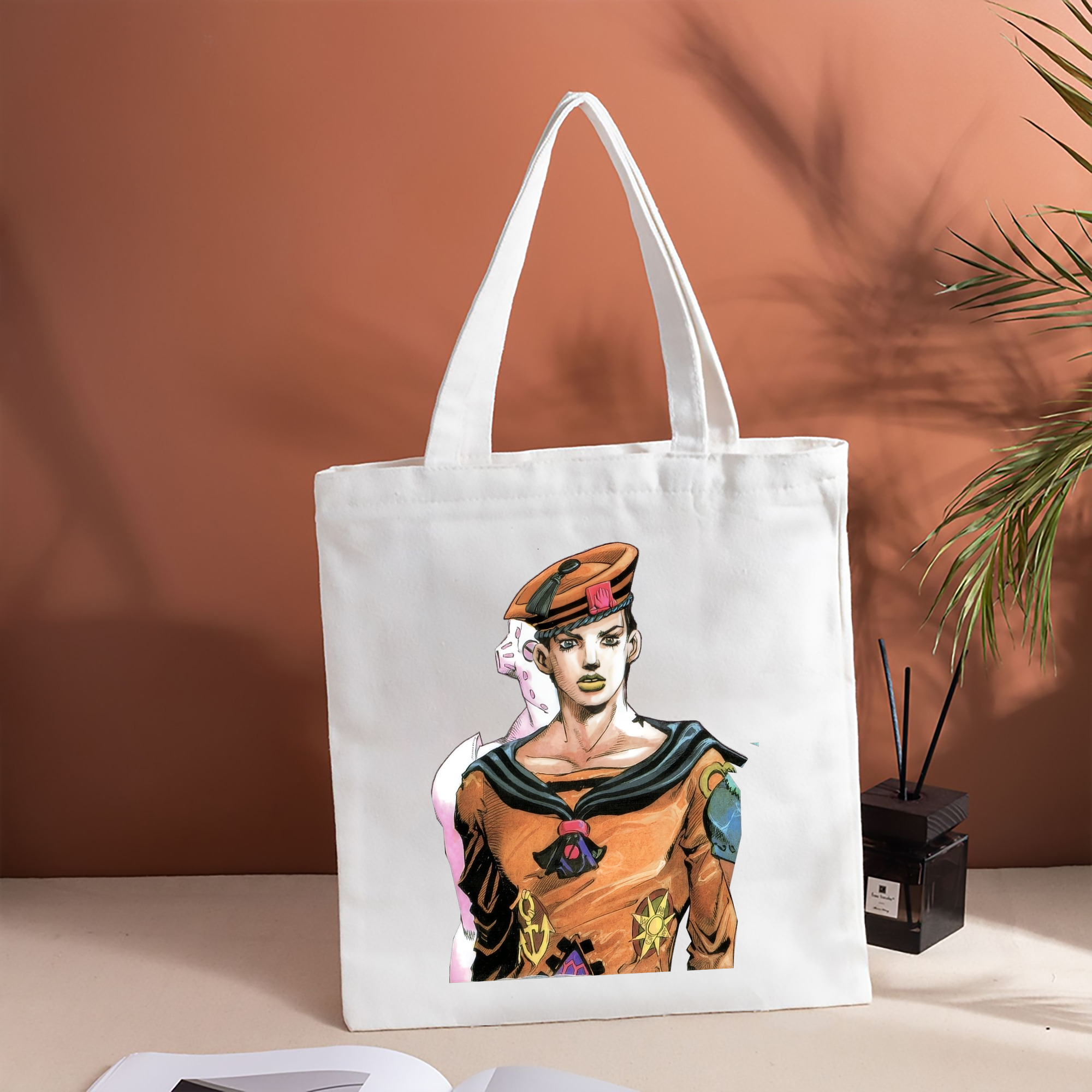ジョジョの奇妙な冒険 東方定助 JoJo's Bizarre Adventure Higashikata Josuke 縦型キャンバス生地手提げバッグ　トートバッグ