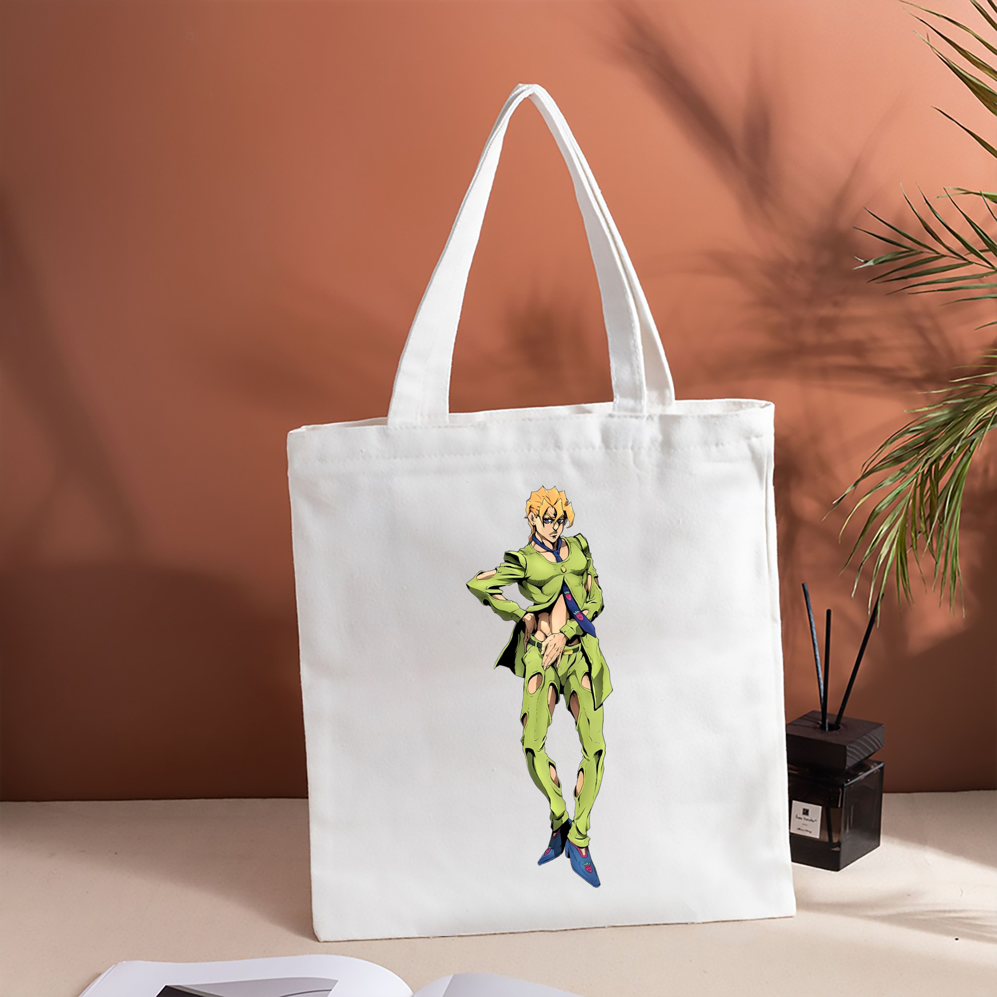 ジョジョの奇妙な冒険 パンナコッタ?フー JoJo's Bizarre Adventure Pannacotta Fugo 縦型キャンバス生地手提げバッグ　トートバッグ
