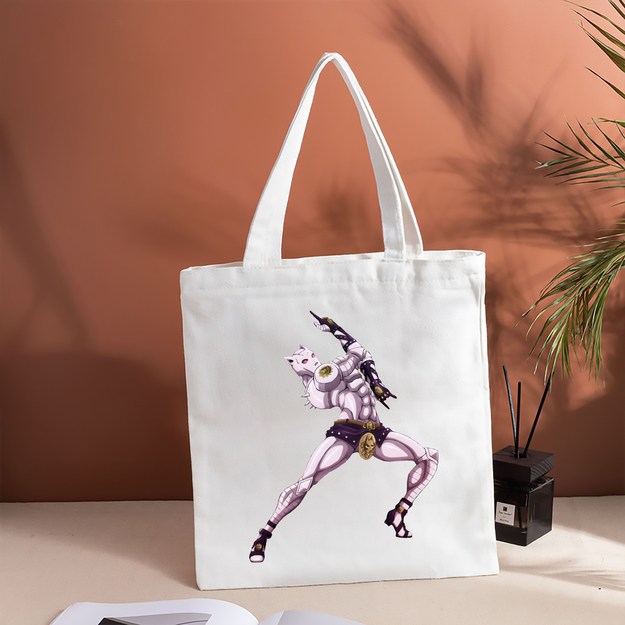 ジョジョの奇妙な冒険 きら よしかげ JoJo's Bizarre Adventure Kira Yoshikage 縦型キャンバス生地手提げバッグ　トートバッグ
