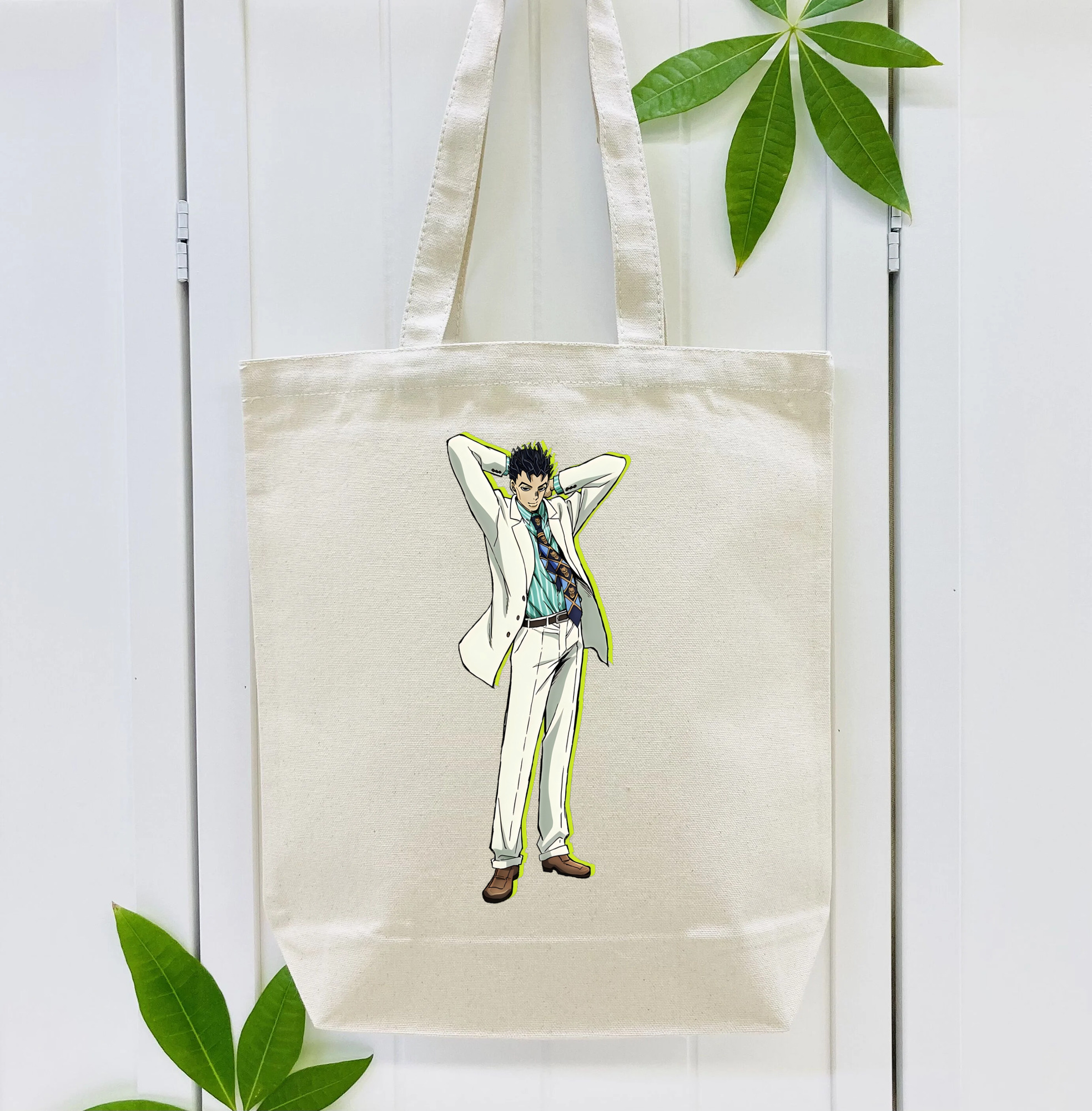 ジョジョの奇妙な冒険 きら よしかげ JoJo's Bizarre Adventure Kira Yoshikage 縦型キャンバス生地手提げバッグ　トートバッグ