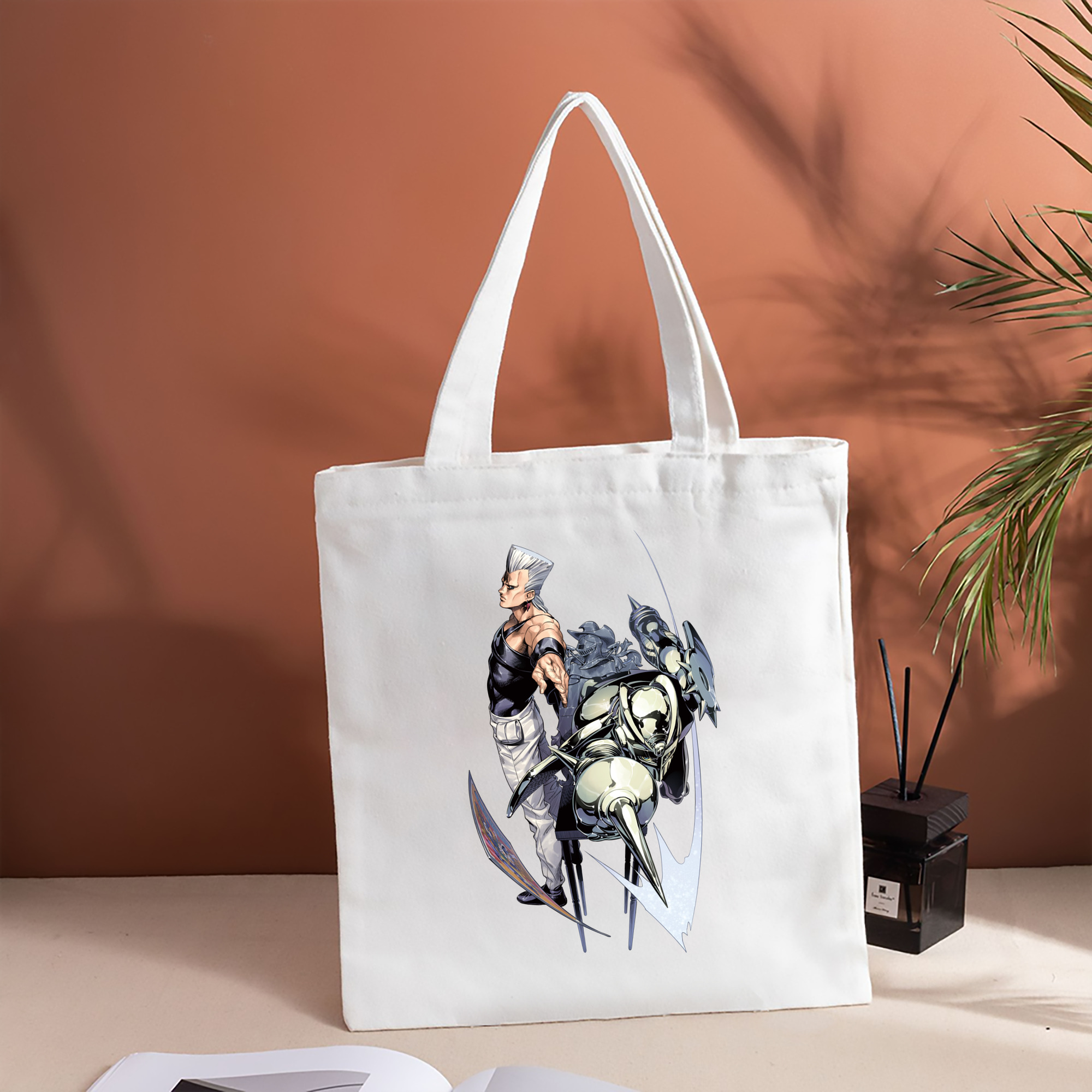 ジョジョの奇妙な冒険 ジャン＝ピエール?ポルナレフ JoJo's Bizarre Adventure Jan Pierre Polnareff 縦型キャンバス生地手提げバッグ　トートバッグ