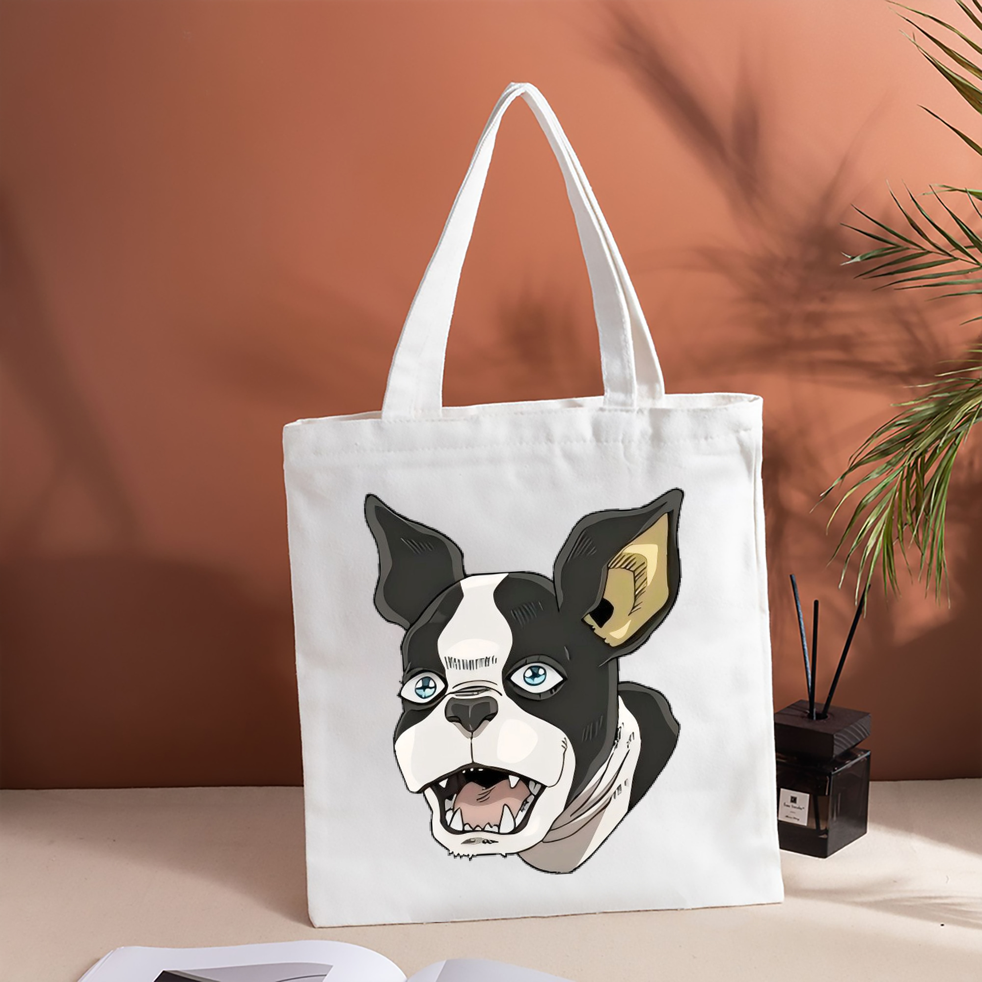 ジョジョの奇妙な冒険 イギー JoJo's Bizarre Adventure Iggy 縦型キャンバス生地手提げバッグ　トートバッグ