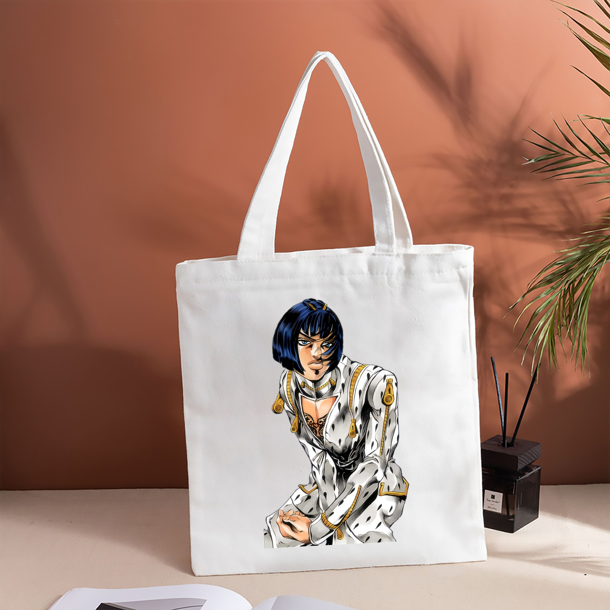 ジョジョの奇妙な冒険 ブローノ?ブチャラティ JoJo's Bizarre Adventure Bruno Bucciarati 縦型キャンバス生地手提げバッグ　トートバッグ