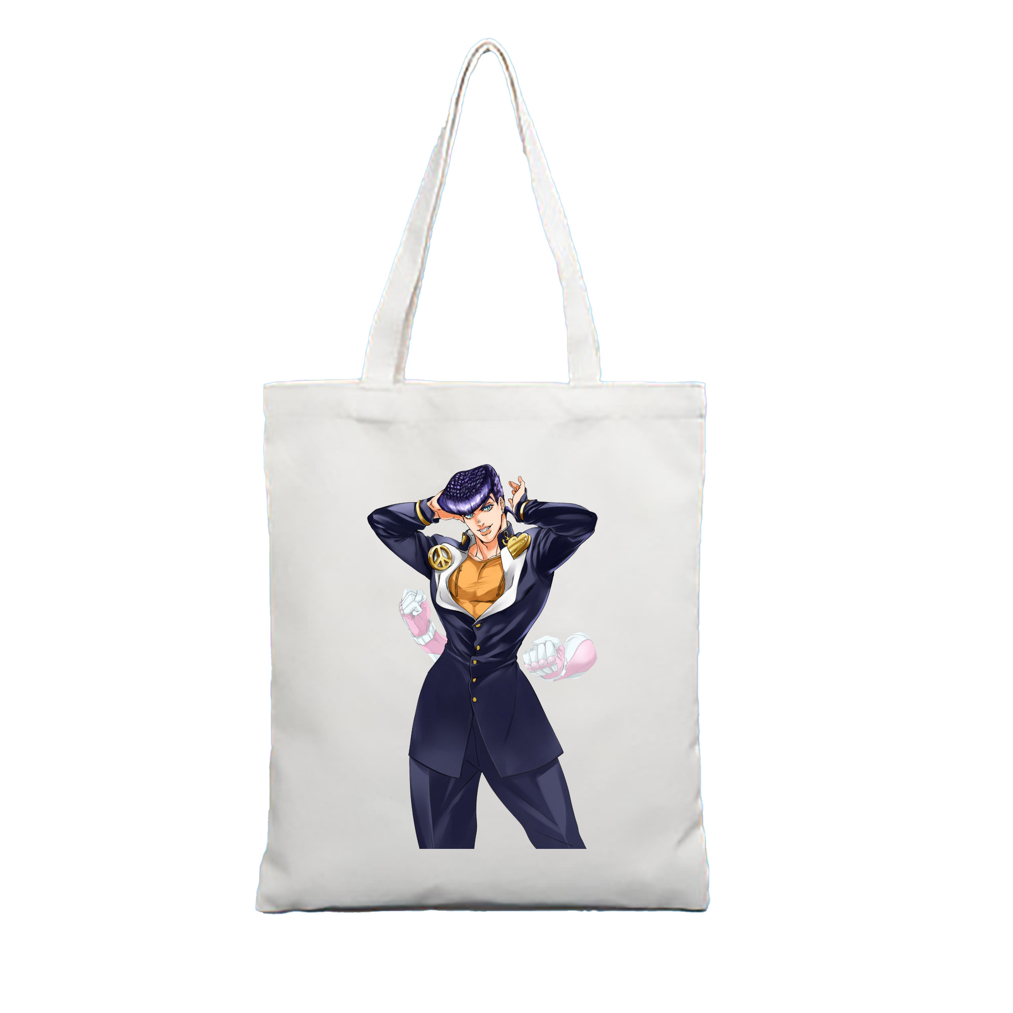 （画像用） ジョジョの奇妙な冒険 ひがしかた じょうすけ JoJo's Bizarre Adventure Higashikata Josuke 縦型キャンバス生地手提げバッグ　トートバッグ