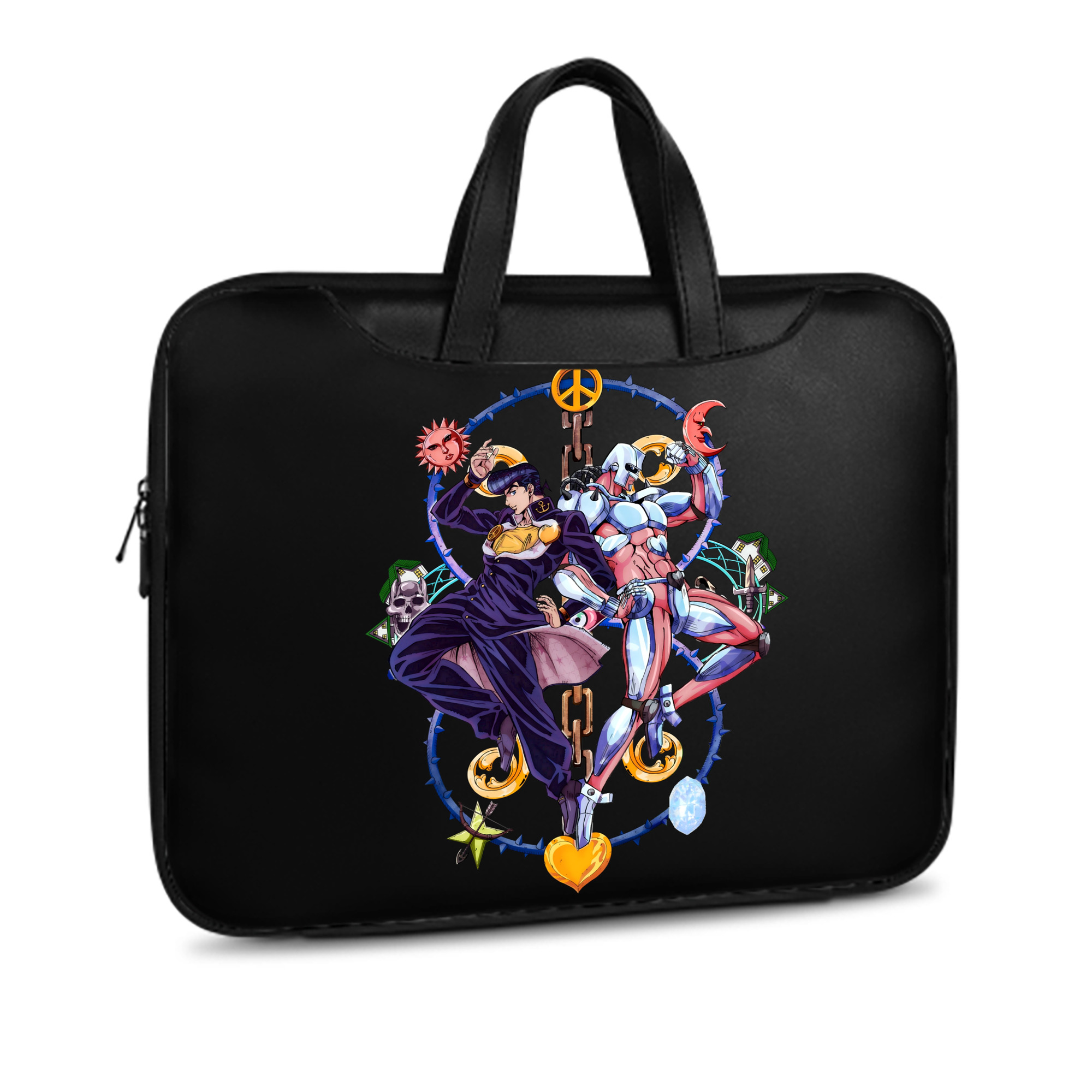 （画像用） ジョジョの奇妙な冒険 ひがしかた じょうすけ JoJo's Bizarre Adventure Higashikata Josuke レザーラップトップバッグ　ノートパソコンケース