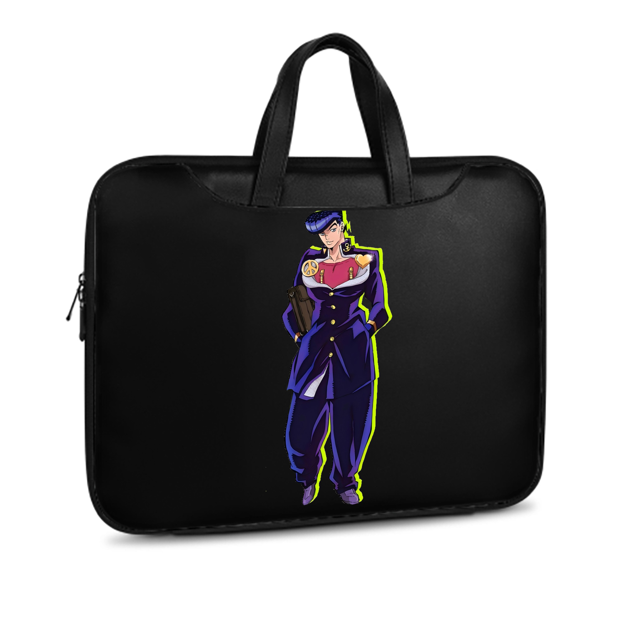 （画像用） ジョジョの奇妙な冒険 ひがしかた じょうすけ JoJo's Bizarre Adventure Higashikata Josuke レザーラップトップバッグ　ノートパソコンケース