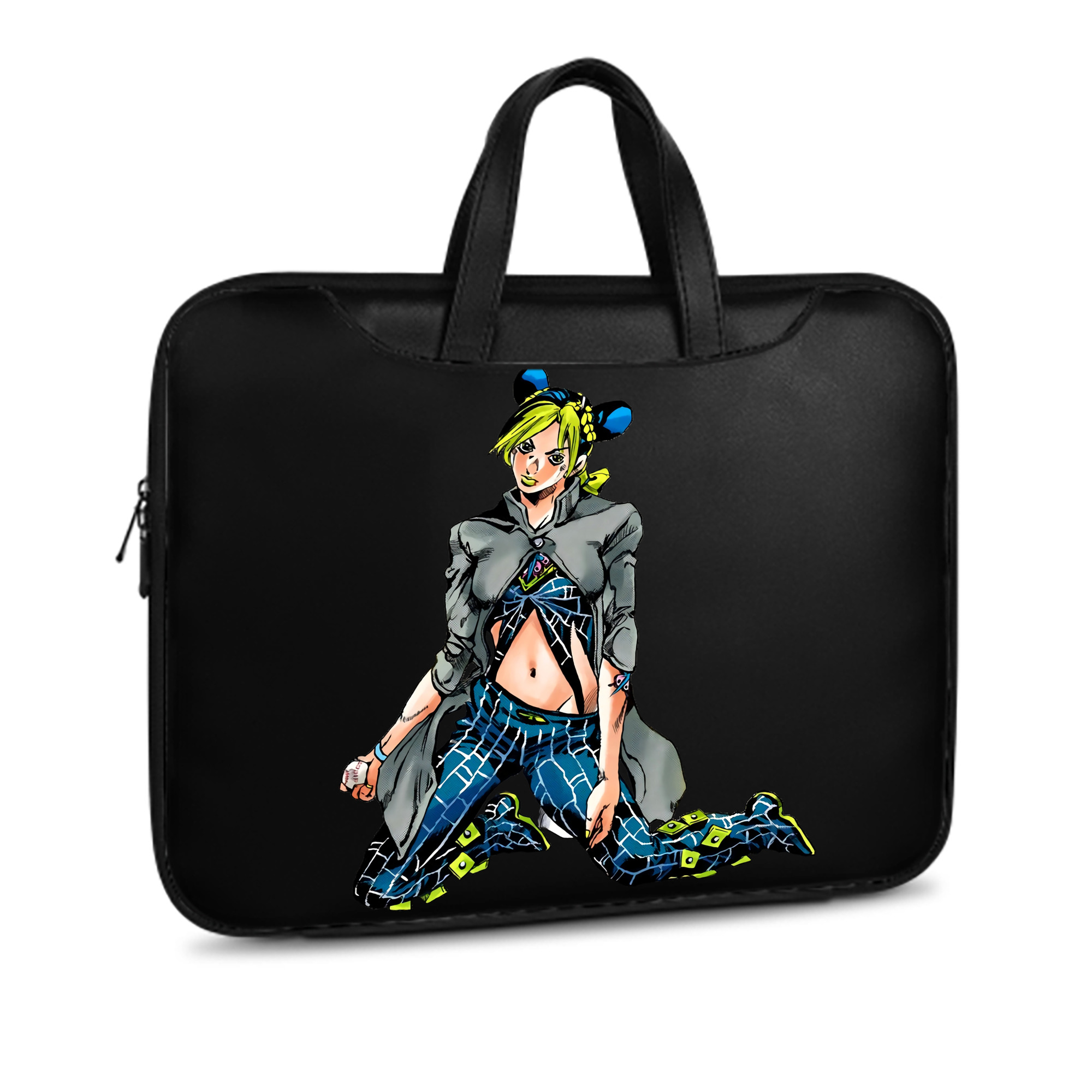 （画像用） "ジョジョの奇妙な冒険 くうじょう ジョリーン JoJo's Bizarre Adventure Jolyne Cujoh " レザーラップトップバッグ　ノートパソコンケース