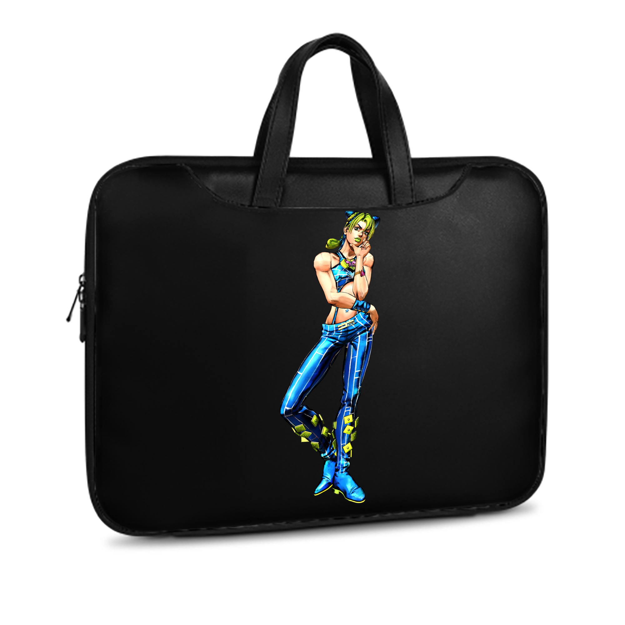 （画像用） "ジョジョの奇妙な冒険 くうじょう ジョリーン JoJo's Bizarre Adventure Jolyne Cujoh " レザーラップトップバッグ　ノートパソコンケース