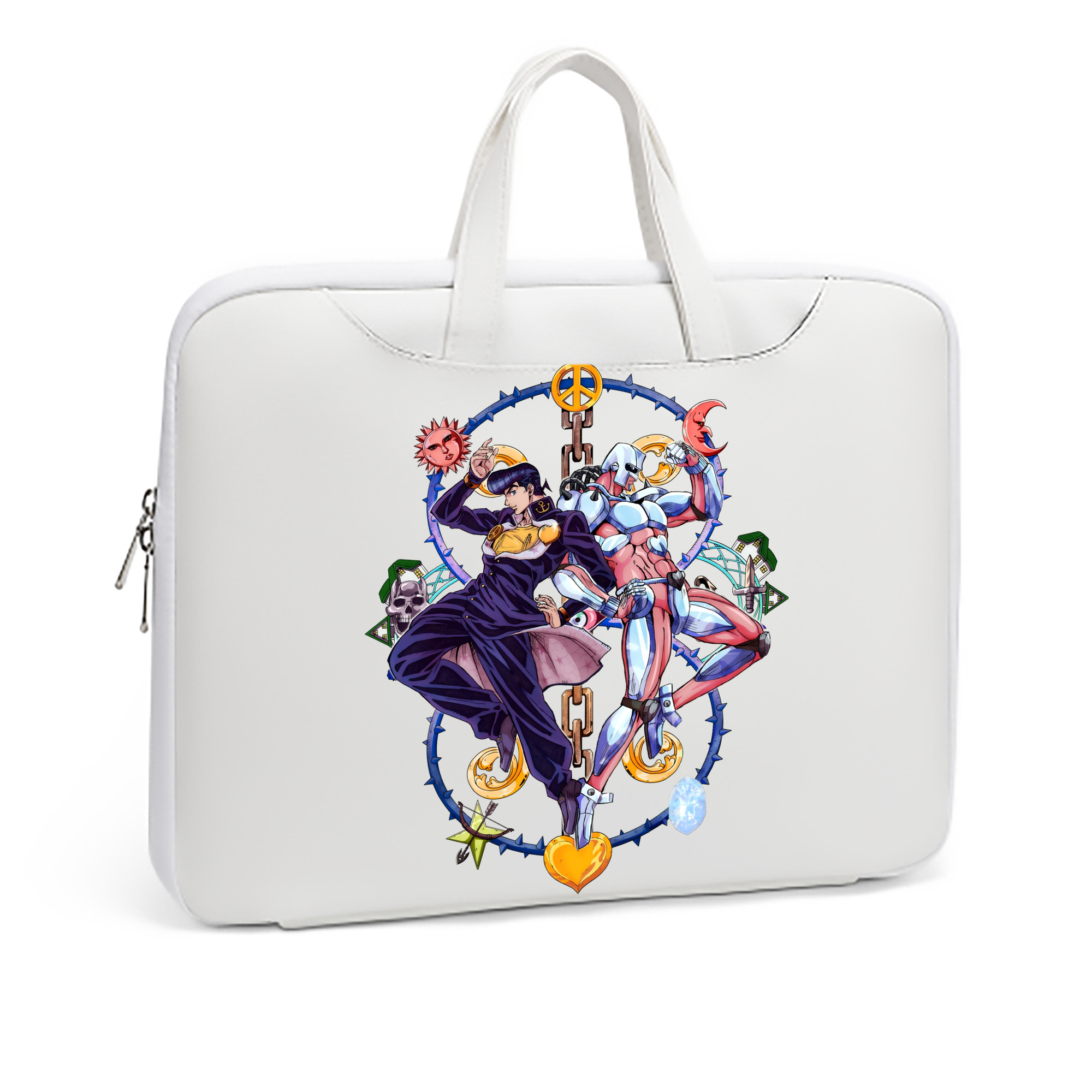 （画像用） ジョジョの奇妙な冒険 ひがしかた じょうすけ JoJo's Bizarre Adventure Higashikata Josuke レザーラップトップバッグ　ノートパソコンケース