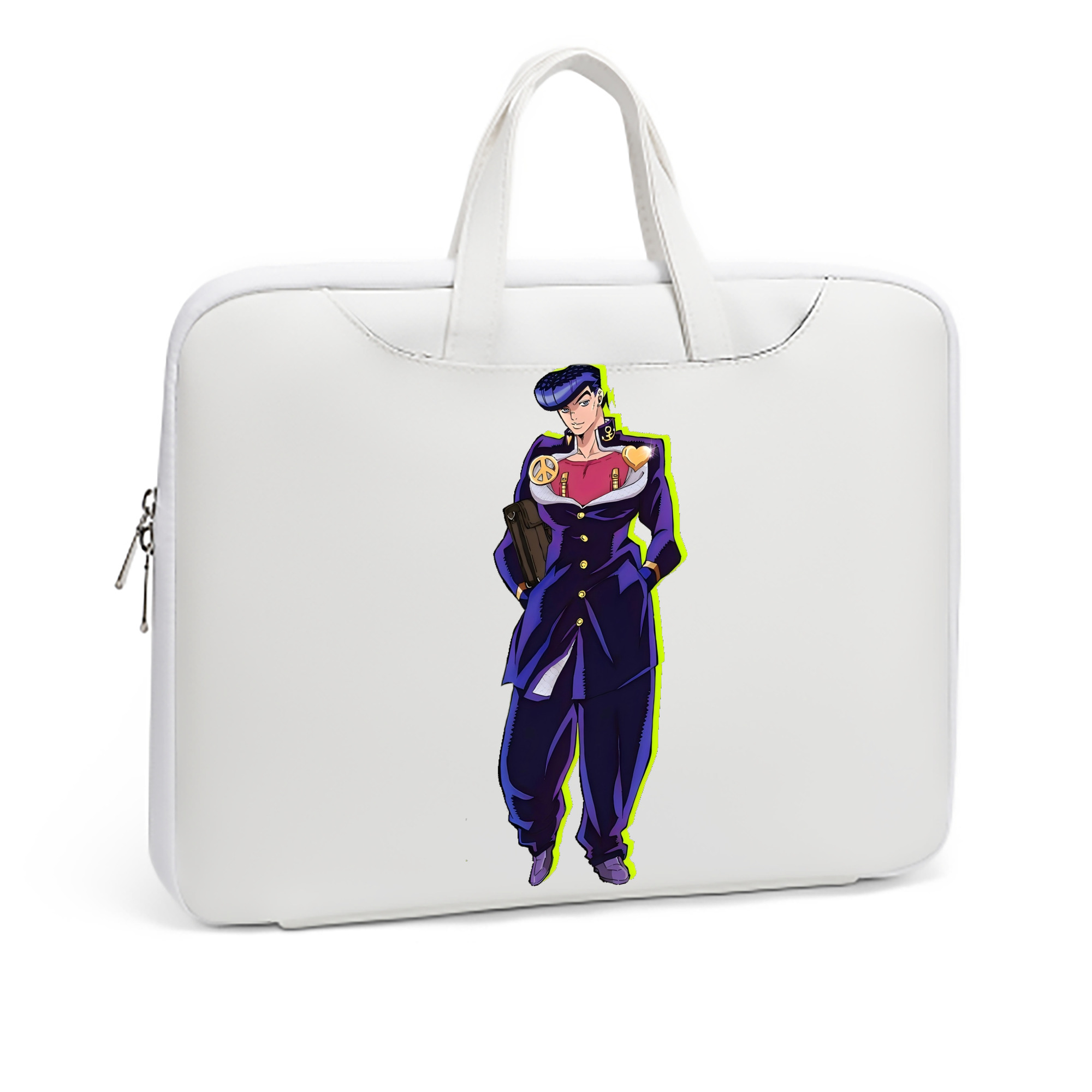 （画像用） ジョジョの奇妙な冒険 ひがしかた じょうすけ JoJo's Bizarre Adventure Higashikata Josuke レザーラップトップバッグ　ノートパソコンケース