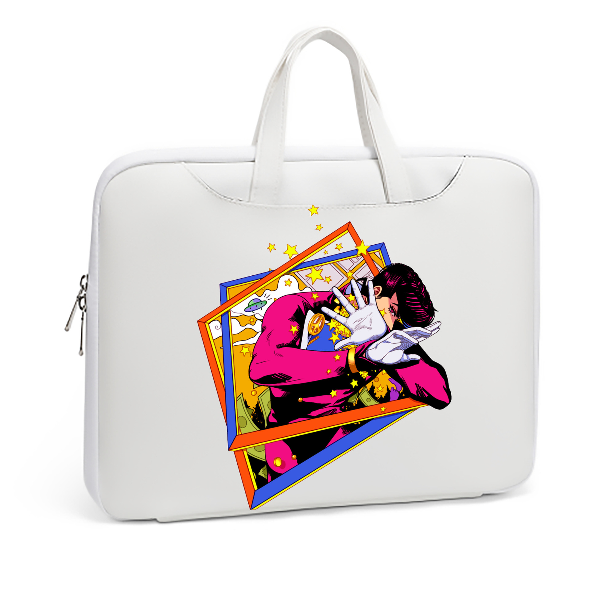 （画像用） ジョジョの奇妙な冒険 ひがしかた じょうすけ JoJo's Bizarre Adventure Higashikata Josuke レザーラップトップバッグ　ノートパソコンケース