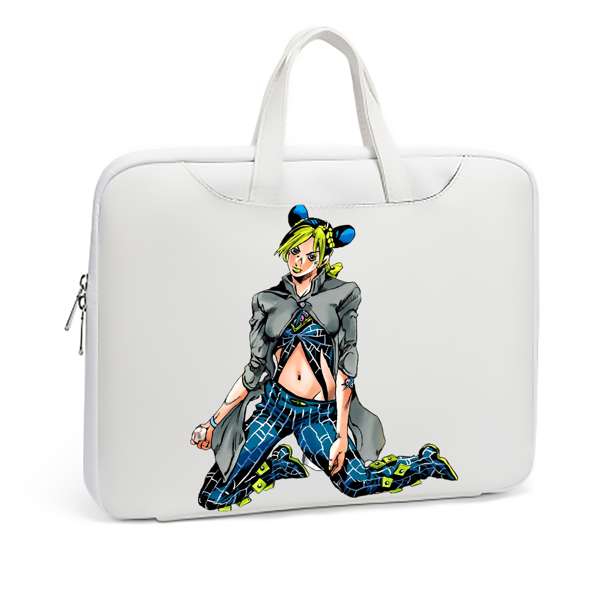 （画像用） "ジョジョの奇妙な冒険 くうじょう ジョリーン JoJo's Bizarre Adventure Jolyne Cujoh " レザーラップトップバッグ　ノートパソコンケース