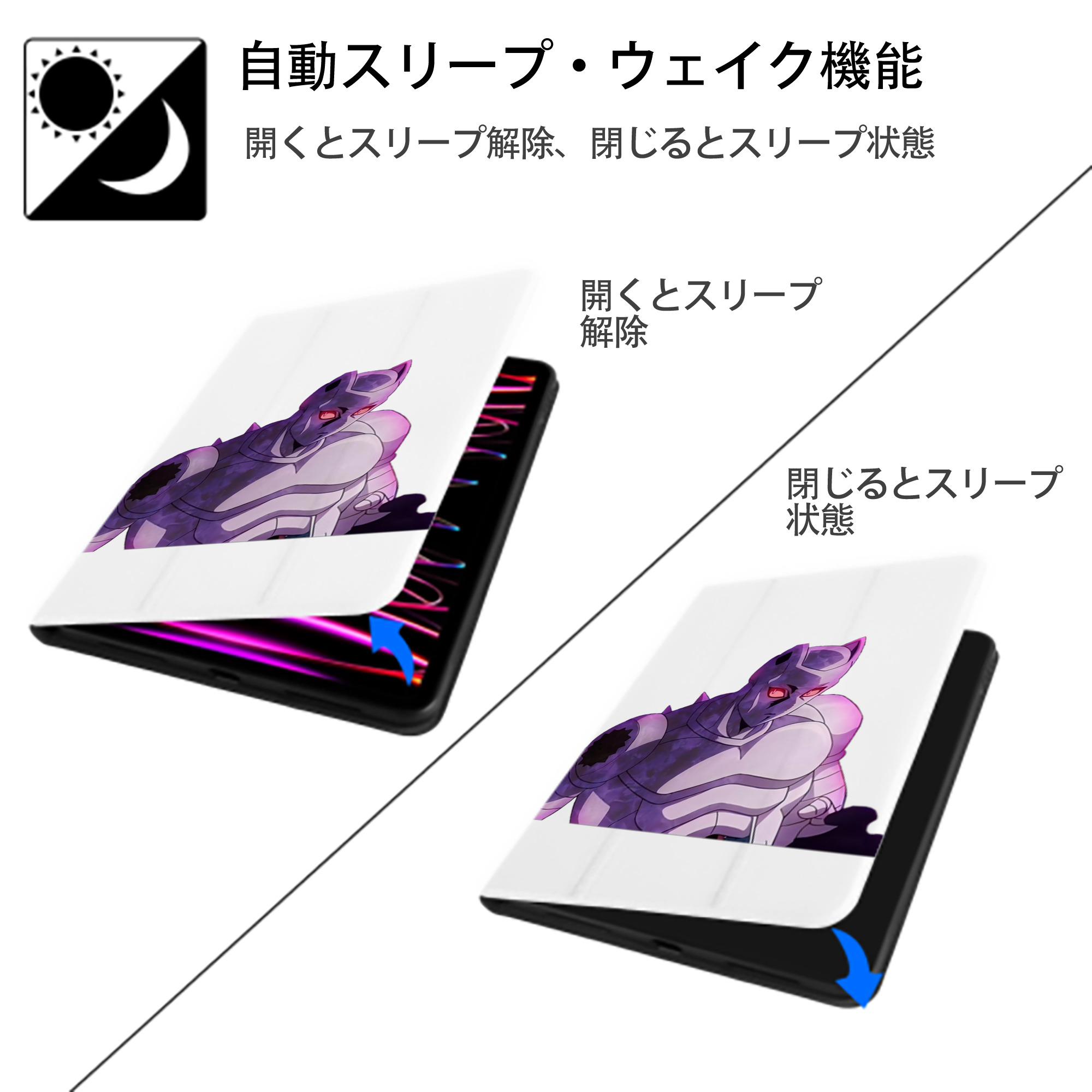 ジョジョの奇妙な冒険 きら よしかげ JoJo's Bizarre Adventure Kira Yoshikage IPad ケース ペン収納付き 三つ折りスタンド PUレザー×シリコン 対応機種9.5/10.5/10.9インチ