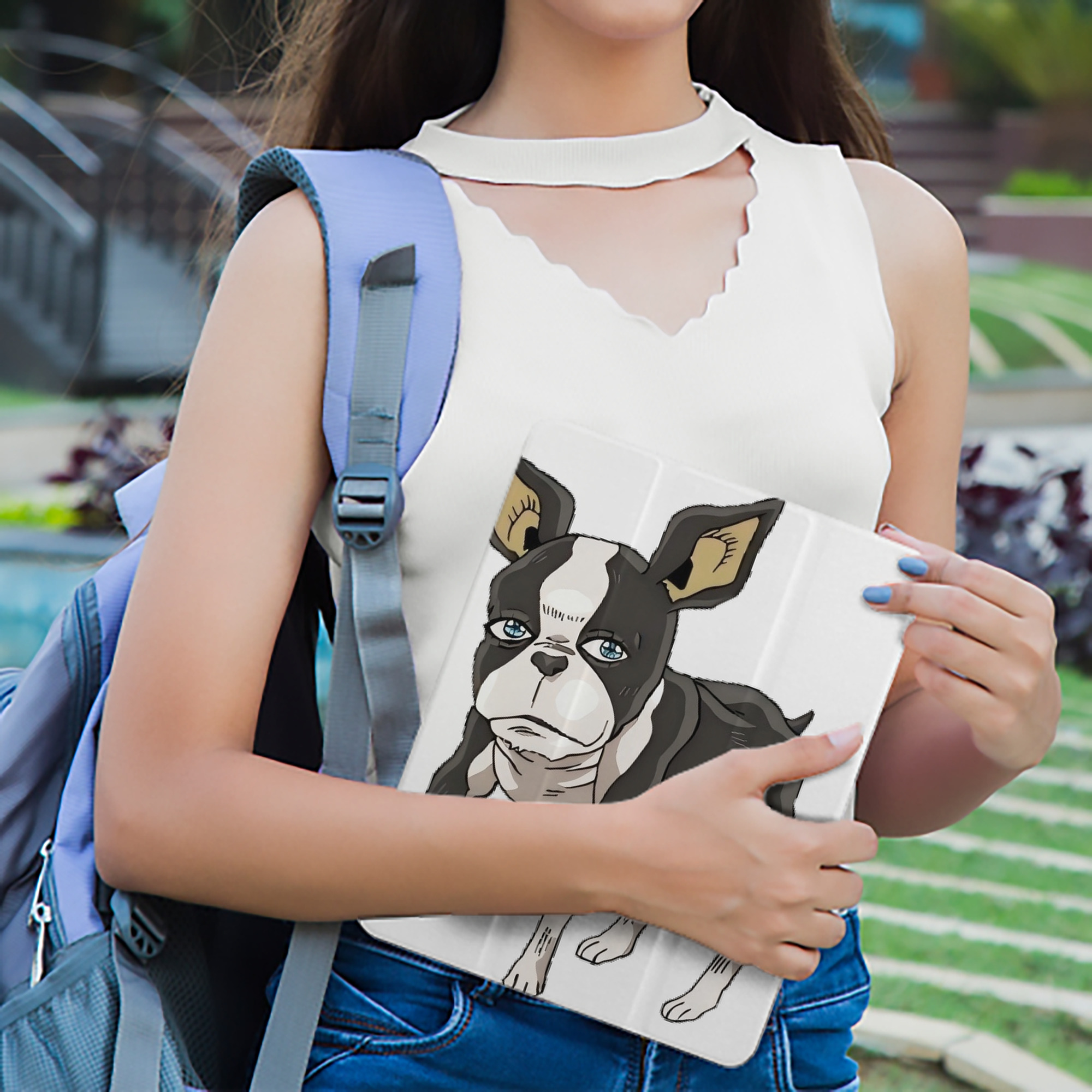 ジョジョの奇妙な冒険 イギー JoJo's Bizarre Adventure Iggy IPad ケース ペン収納付き 三つ折りスタンド PUレザー×シリコン 対応機種9.5/10.5/10.9インチ