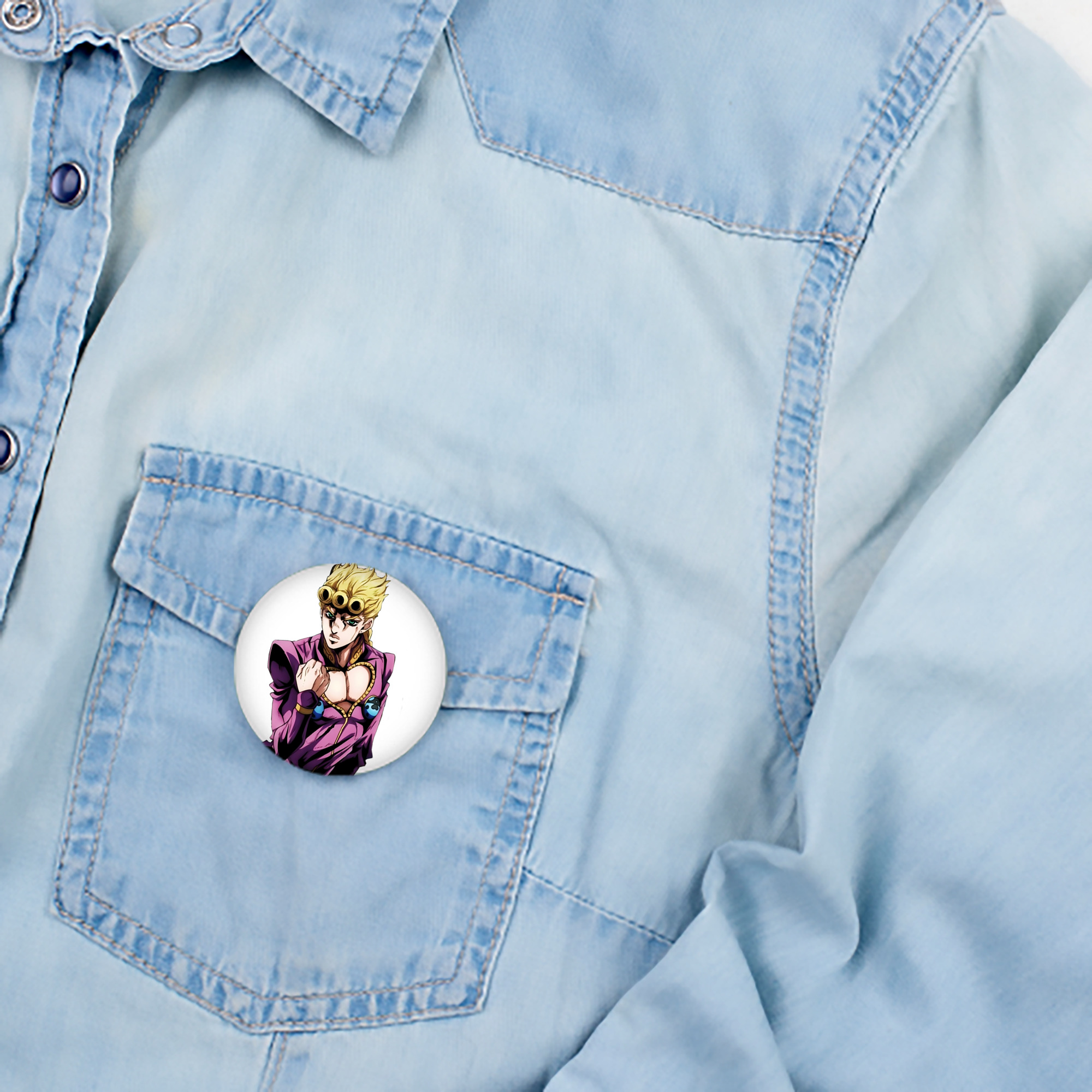ジョジョの奇妙な冒険 ジョルノ?ジョバァーナ JoJo's Bizarre Adventure Giorno Giovanna 6cm 缶バッジ 複数セット