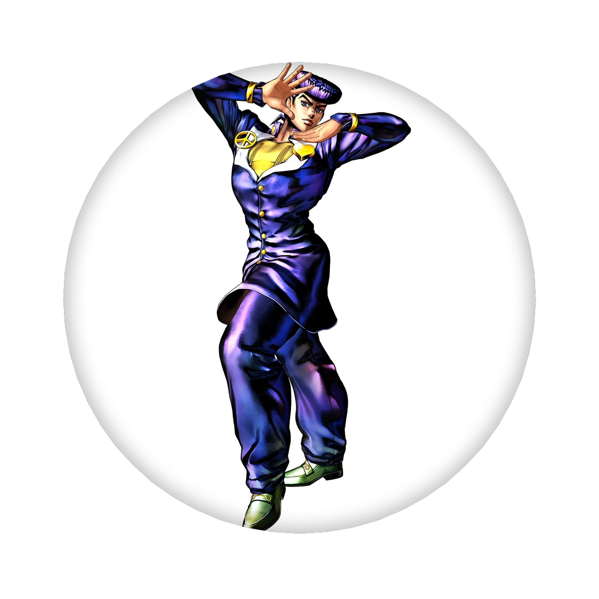 （画像用） ジョジョの奇妙な冒険 ひがしかた じょうすけ JoJo's Bizarre Adventure Higashikata Josuke 6cm 缶バッジ 複数セット